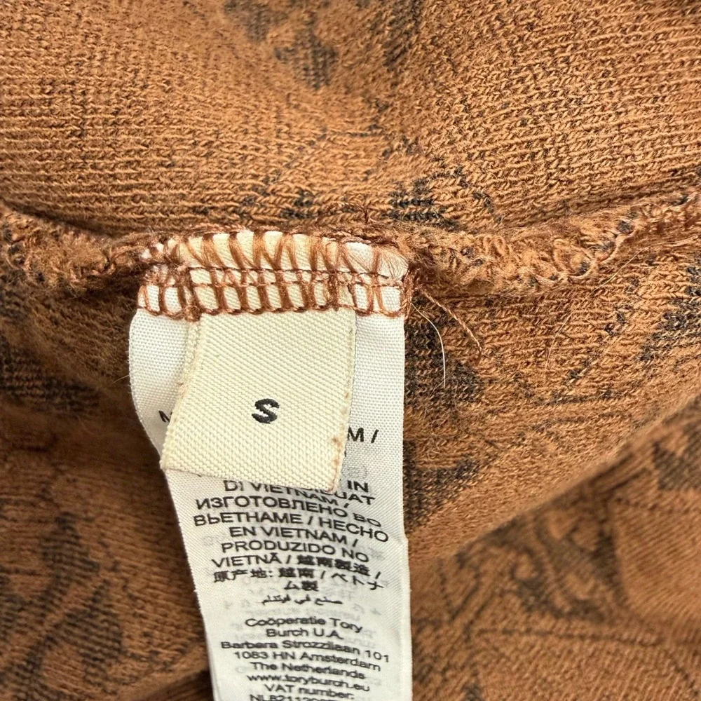 Tory Burch Brown Terry Cloth Monogram Logo Shorts 148134 Small Womens